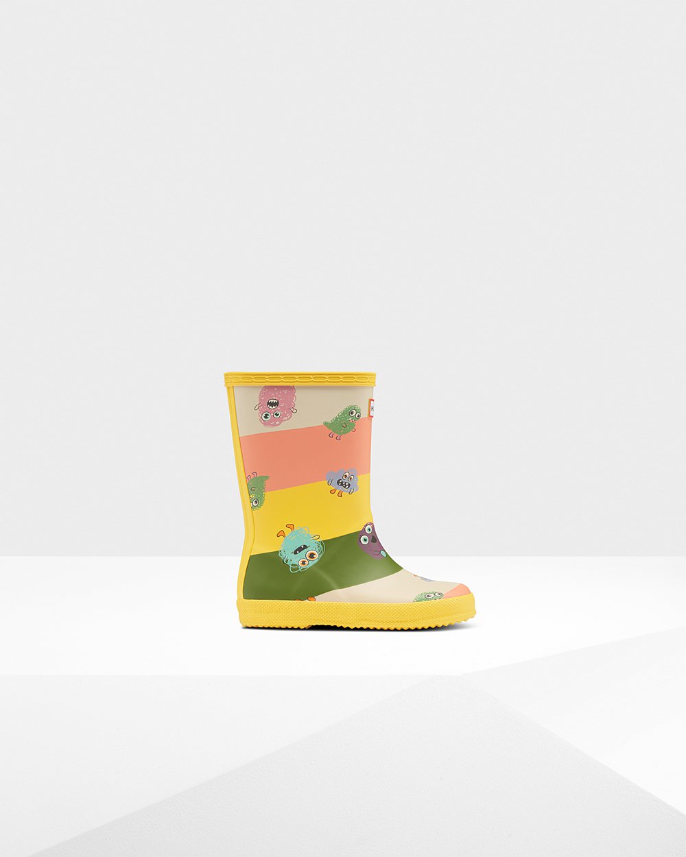 Hunter Original First Classic Scribble Print Rain Boots - For Sale Cheap Kids Yellow - TOBEGI640